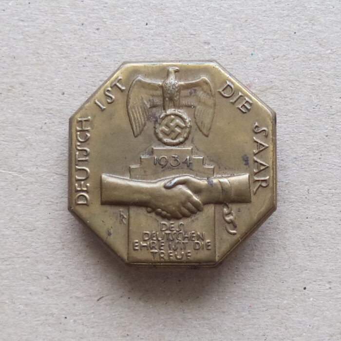 DSC01978 Third Reich Tinnie - Deutsch Ist die Saar 1934 - Image 1