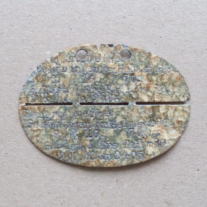 DSC02277 German WW1 Identity Disc - 5.Ldst. J. Ers. Batl. x. 30. - Image 1