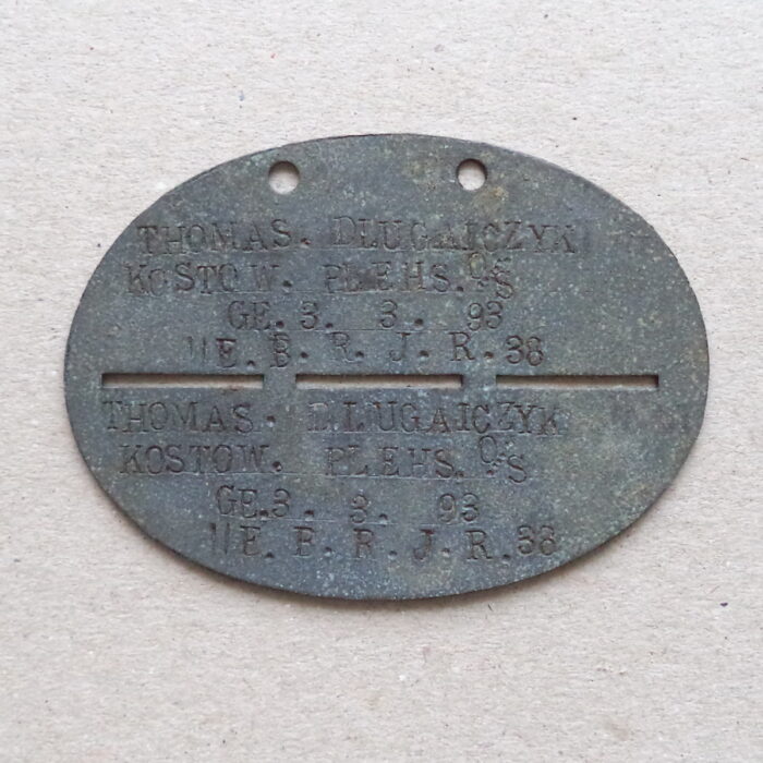 DSC02281 German WW1 Identity Disc - IIE. B. R. J. R. 38 - Image 1