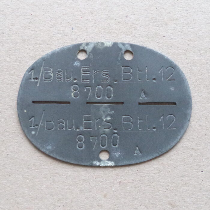 DSC02293 German WW2 Identity Disc - 1/Bau. Ers. Btl. 12 - Image 1