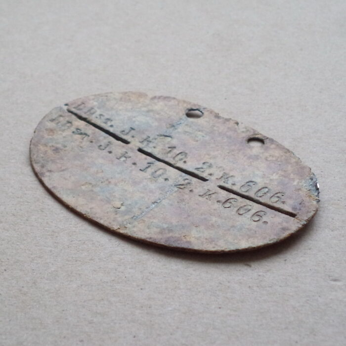 German WW1 Identity Disc - 5.Ldst. J. Ers. Batl. x. 30. - Image 4