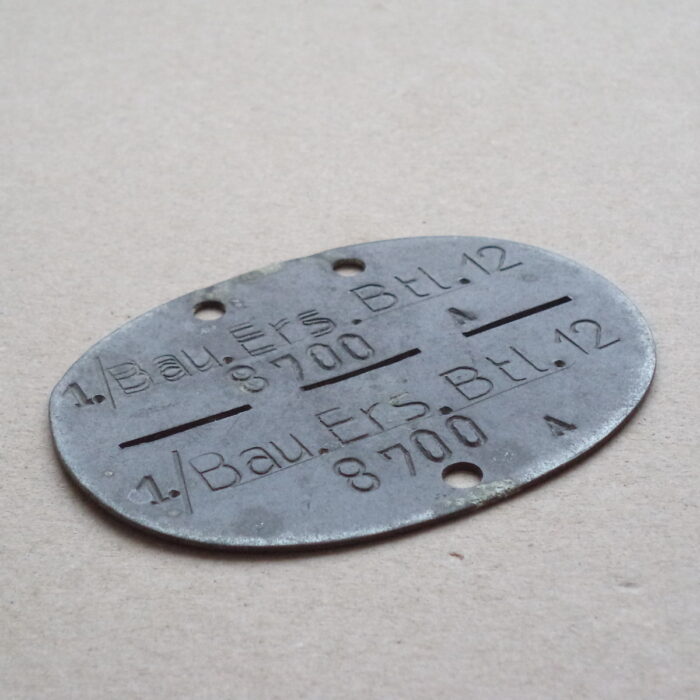 DSC02371 German WW2 Identity Disc - 1/Bau. Ers. Btl. 12 - Image 3