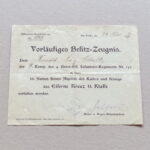 Document to Iron Cross 2. Class 1914