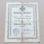 Document to Iron Cross 2. Class 1914