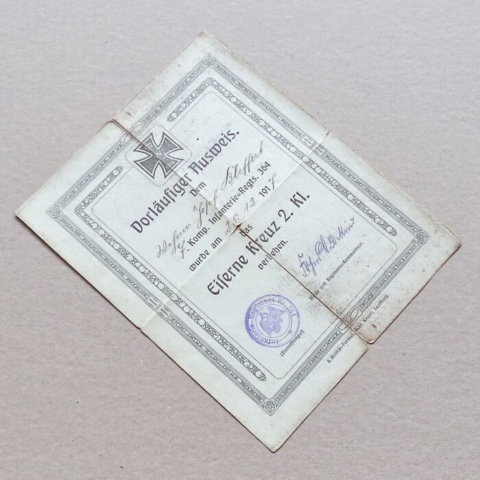 DSC03634 Document to Iron Cross 2. Class 1914 - Image 3