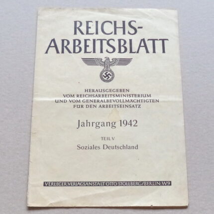 Worksheet - Reichsarbeitsblatt 1942