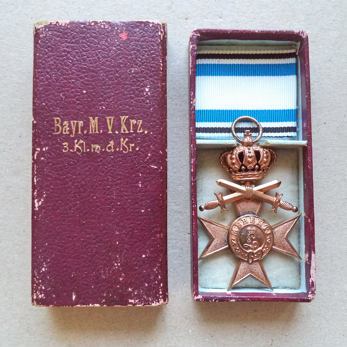 A 109 (1) Bavaria Military Merit Cross 3. Class with Crown and Swords - Image 1
