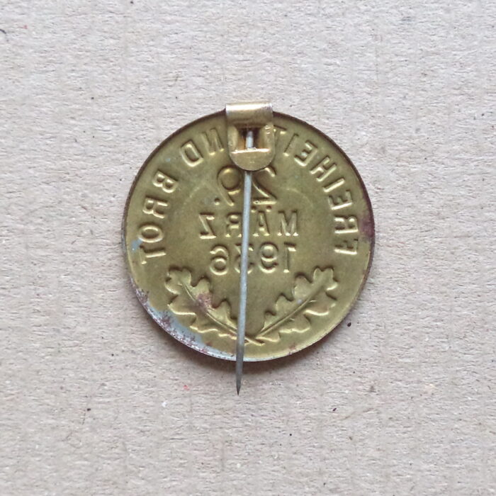 Third Reich Election Pin - Freedom and Bread 1936 - Image 2